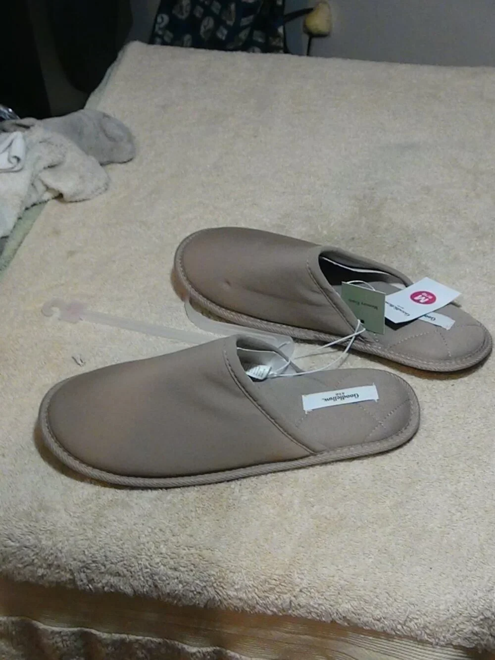 Men's Beau Scuff Slippers Goodfellow & Co Memory Foam M 9/10 Beige